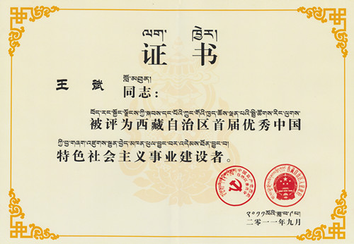 西藏自治區(qū)首屆優(yōu)秀中國(guó)特色社會(huì)主義事業(yè)建設(shè)者